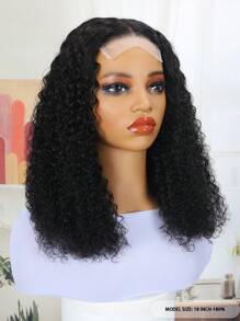Transparent Lace Kinky Curly 4X4 Lace Closure Wigs 180% Density 16-20 Inch 1B Natural Black Color Pre Plucked Natural hairline Top Quality Human Hair Wigs For Women - SNatural - View 4