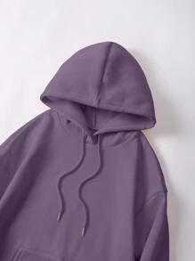 SHEIN EZwear Women's Purple Printed Sweatshirt - Lilac Purple - View 5