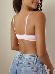 Wedaily Women Casual Comfy Multicolor Fabric Plain Bra With Contrast Lace Details Medium Stretch - Multicolor - View 2