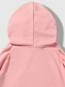 ROMWE MEN Street Life 男款印花粉色連帽衫 - 粉色 - 查看 4