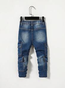 SHEIN Young Boy Casual Mid-Rise Washed Jeans