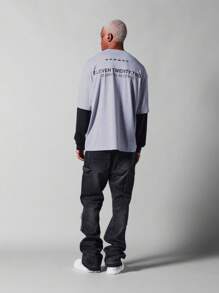 SUMWON 双层 T 恤 - 麻灰色 - 灰色 - 查看 5