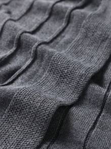 Manfinity Homme 男士純色寬鬆落肩開襟衫 - 深灰色 - 查看 6