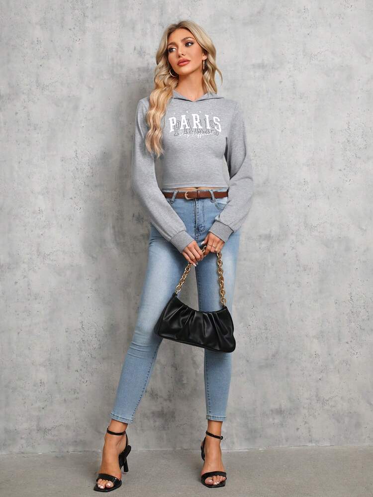 Lace Up Back Crop Hoodie