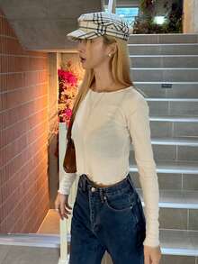 DAZY 萵苣邊長袖t卹 - 黃色 - 查看 8