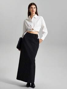 Ontre White Drop Shoulder Shirt With Unique Design - White - View 7