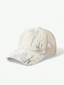 SHEIN SXY 亮片裝飾棒球帽 - 米色 - 查看 5