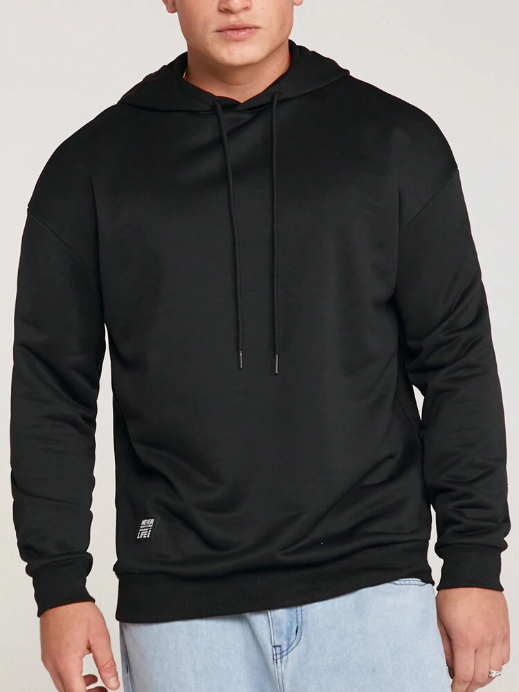 Loose Men's Letter & Cartoon Print Hoodie For Casual Wear, For Fall Winter