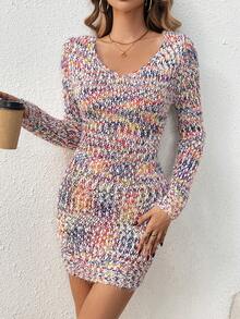 SHEIN LUNE 漸層毛衣連衣裙 - 彩色 - 查看 3