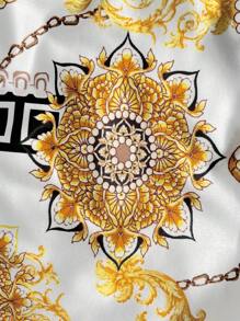 Slaydiva Plus Floral Print Mock Neck Bodycon Dress - Multicolor - View 6