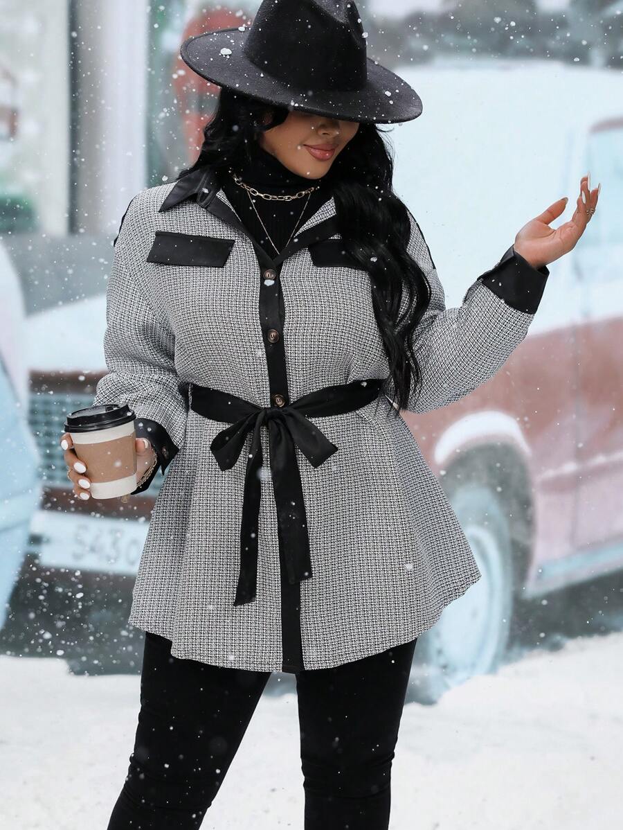 Calvaya 禮服細節下垂肩插口袖腰帶大衣 - 彩色 - 查看 1