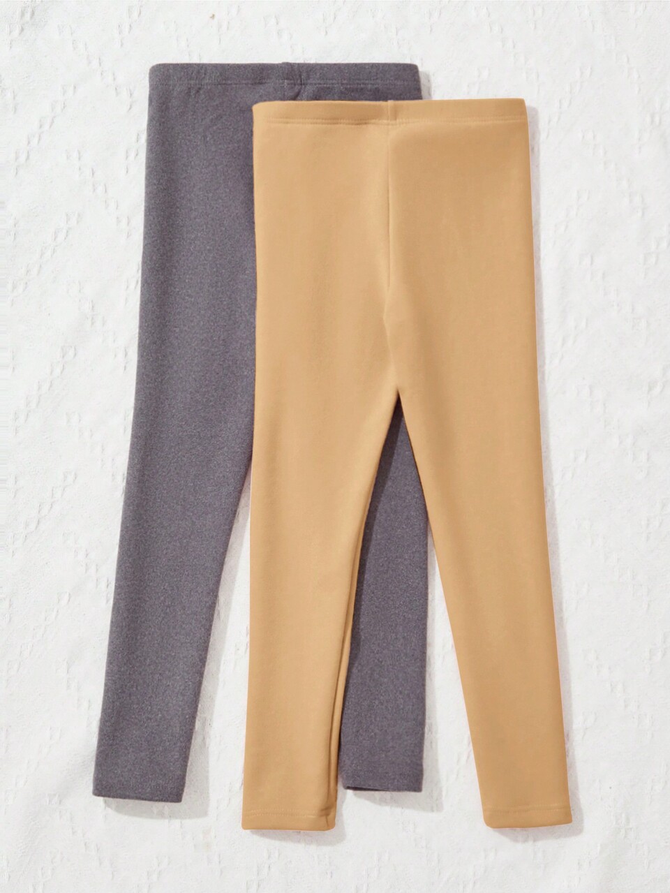 2pcs/Set Young Girl Casual Comfort Solid Color Warm Fleece Leggings Sets Chic Autumn/Winter