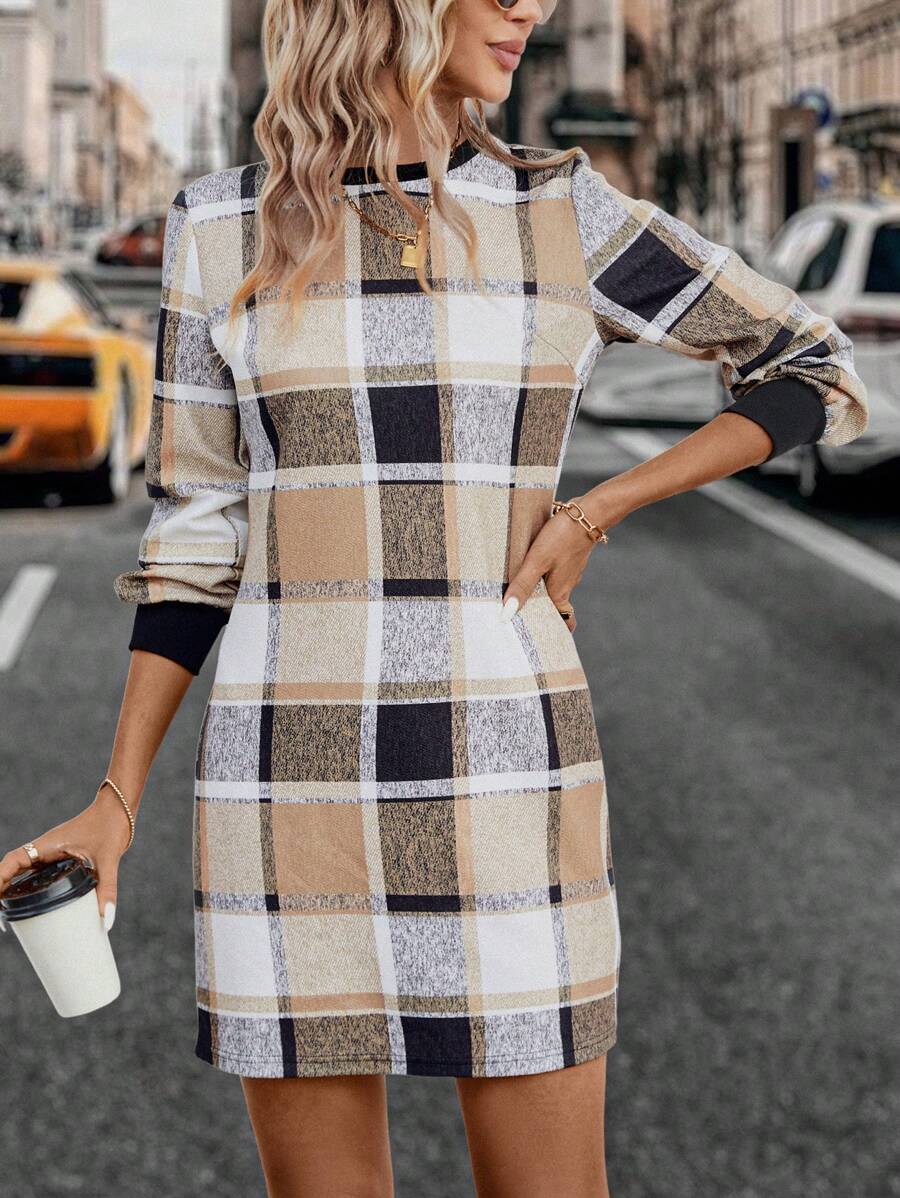 SHEIN LUNE In kẻ sọc Váy liền áo vừa vặn - Nhiều màu - Xem 1