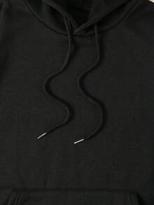 SHEIN EZwear Slogan In Hoodie - màu đen - Xem 3