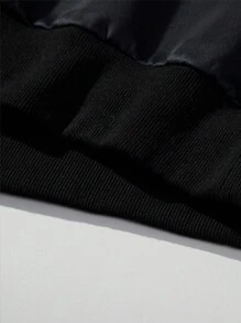 男士卡通字母印花圓領運動衫 - 黑色 - 查看 4