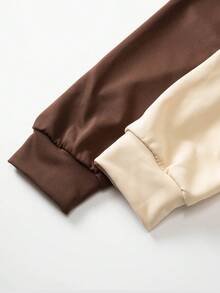 SHEIN Unity 2pcs Half Zip Elastic Hem Sweatshirt - Multicolor - View 3