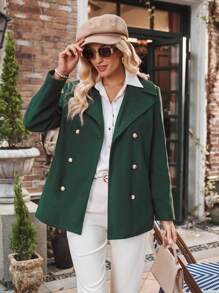 Aveloria Lapel Neck Double Breasted Overcoat Fall Cloth For Women