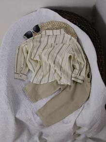 Breathable Loose Fit Striped Baby Boy Shirt, & Lightweight Fabric