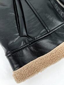 SHEIN Unity Vá lại Chất vải Túi nghiêng Dây kéo Khép kín Áo vest - màu đen - Xem 3