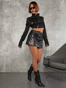 SHUZIA 女式中筒靴 - 黑色 - 查看 6