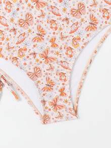 Conjunto De Bikini Con Estampado De Mariposas Para Niñas Adolescentes Para Vacaciones - Multicolor - Ver 4