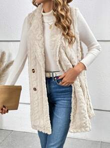 SHEIN Frenchy 女士常規外套 - 杏色 - 查看 3