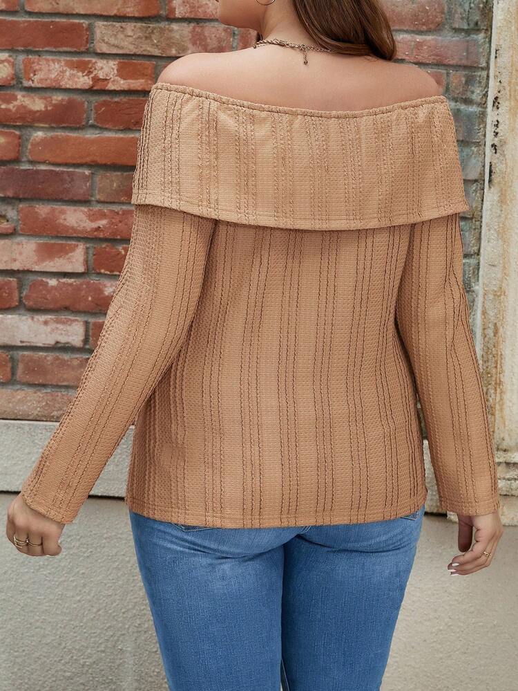 Plus Off Shoulder Drawstring Side Tee Fall Cloth For Women