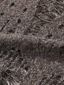 Manfinity EMRG 男士鏤空毛衣 - 咖啡棕 - 查看 3