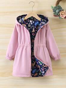 SHEIN Chaqueta Reversible Casual, Versátil Y Cálida Para Niñas - Multicolor - Ver 7