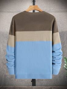 Manfinity Homme 男士拼色針織毛衣 - 彩色 - 查看 2
