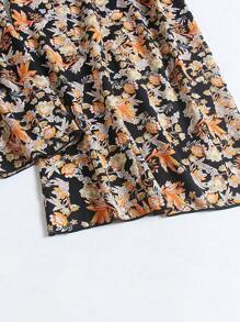 SHEIN Clasi 1 Quần Cỡ Cao Quần Ống Rộng Họa Tiết Hoa Ditsy - Nhiều màu - Xem 4