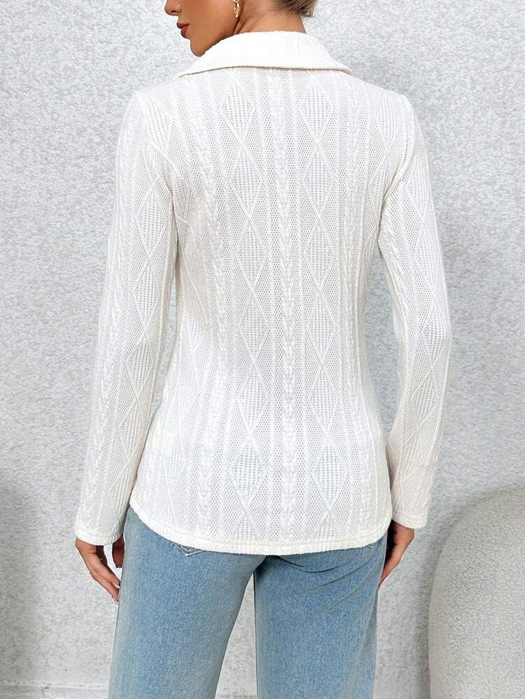 Cable Knitted Jacquard T-shirt