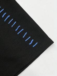 Claim Dot Loose Fit Men's Crochet Short Sleeve T-Shirt - Black - View 3