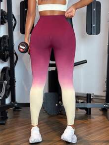 SHEIN Yoga Basic Liền mạch Bóng Thắt lưng băng rộng Quần Xà cạp thể thao - Nhiều màu - Xem 6