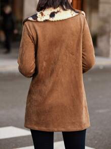 SHEIN Clasi Vrouwen Random kraag Dubbel Rijn Knoppen Normale Fit Jas