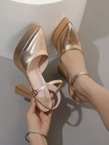 Của phụ nữ Không thấm nước Nền tảng Giày cao gót , Rượu sâm banh Màu sắc , Thanh lịch Pointed Toe Xu hướng: Cắt giảm Dao găm nhỏ Gót chân - Rượu sâm banh - Xem 4