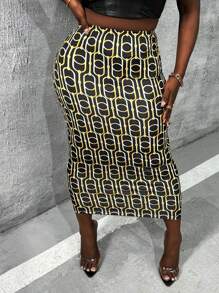 Slaydiva 夏季时尚印花铅笔裙 - 彩色 - 查看 1