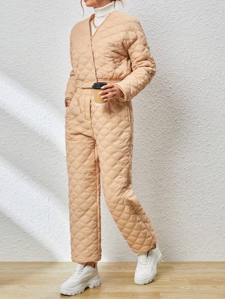 Women'S Drop Shoulder Jacket And Pants Set