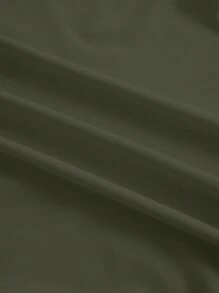 SHEIN Essnce 女款不对称领褶皱设计 T 恤 - 軍綠色 - 查看 6