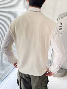 Manfinity Hypemode Chaleco Tipo Suéter Con Cuello Redondo Para Hombre