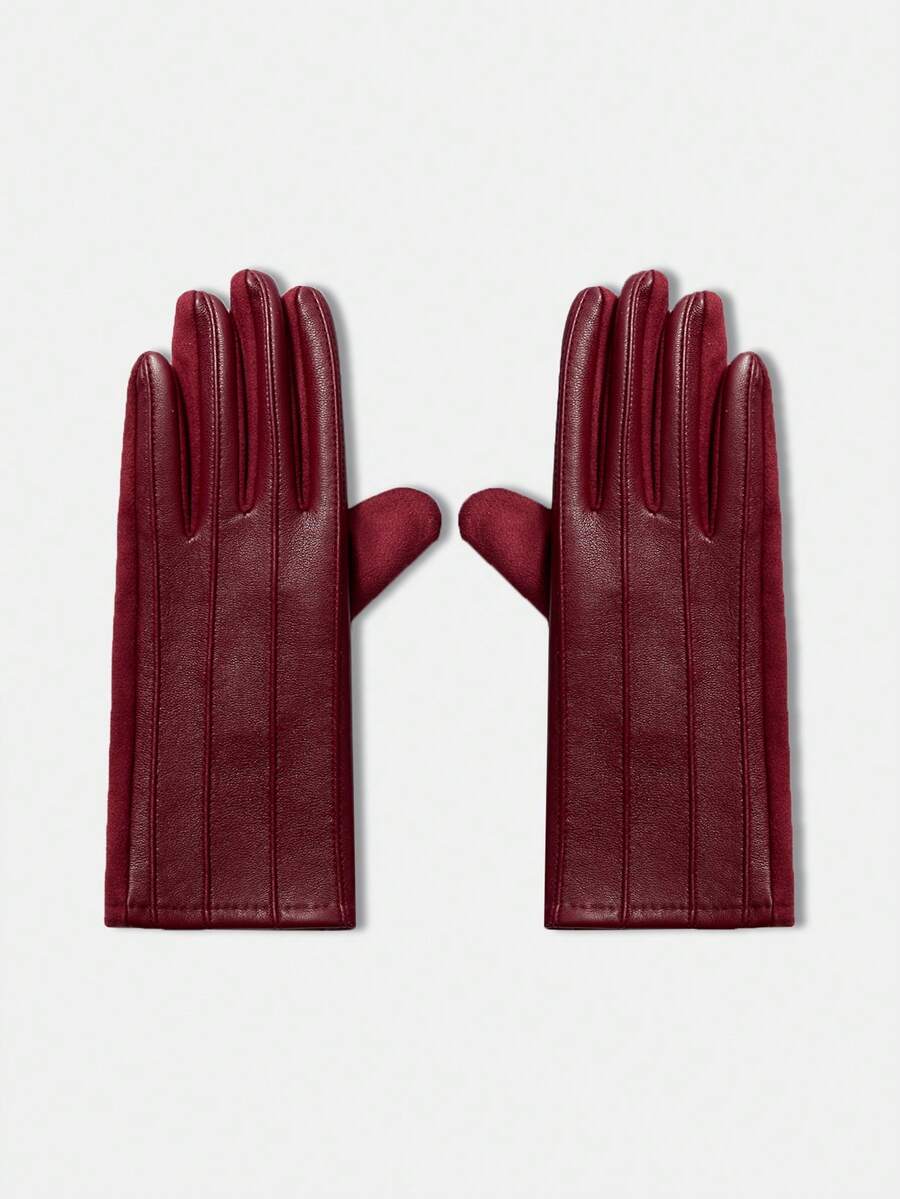 BizChic Găng tay ấm chống gió Giáng sinh màu đỏ đậm, thích hợp cho mùa thu/đông - Màu Đỏ Sâu - Xem 1