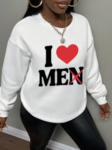 Slaydiva Women's Slogan Printed Sweatshirt - White - View 5