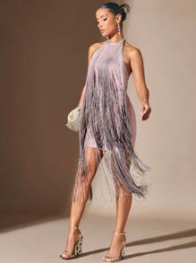 SHEIN BAE Robe Pour Femmes - Rose bonbon - Voir 3