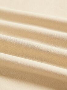 SHEIN EZwear Nai sừng tấm Giáng sinh In Dây rút Hoodie - Màu Khaki - Xem 3