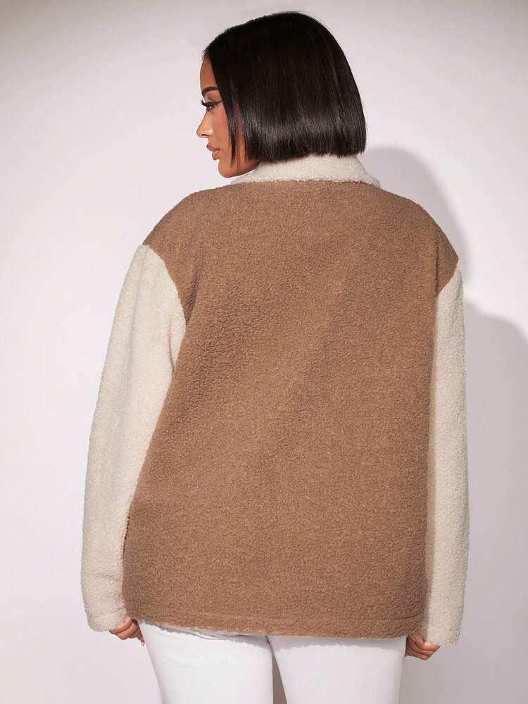 Women'S Color Blocking Fleece Jacket