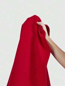 Flirla Áo khoác nữ cỡ lớn có dây buộc eo - Đỏ - Xem 5