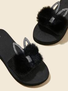 女童時尚透氣露趾涼鞋,輕盈舒適防滑涼鞋室內戶外,春季和夏季 - 黑色 - 查看 5