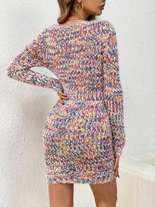 SHEIN LUNE 漸層毛衣連衣裙 - 彩色 - 查看 2