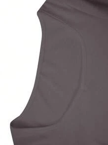 SHEIN Unity Của phụ nữ Tay áo loe Xù Áo liền quần chặt - Xám - Xem 7