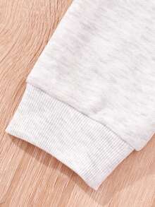 SHEIN 秋冬女童字母印花套頭衛衣 - 灰色 - 查看 4